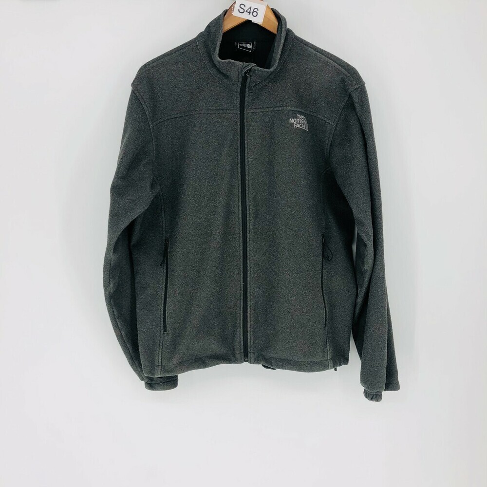 The North Face Men Gray Polyester Long Sleeve Full Zip Soft Shell Jacket Size M